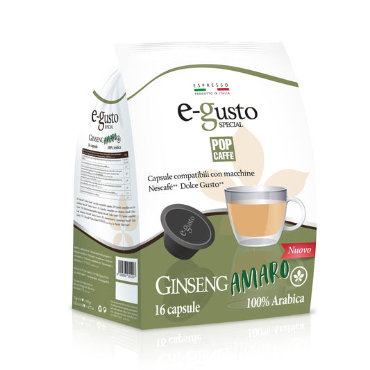 96 Capsule Ginseng Amaro Pop Caffè Compatibili Nescafè Dolce Gusto - Punto Caffè