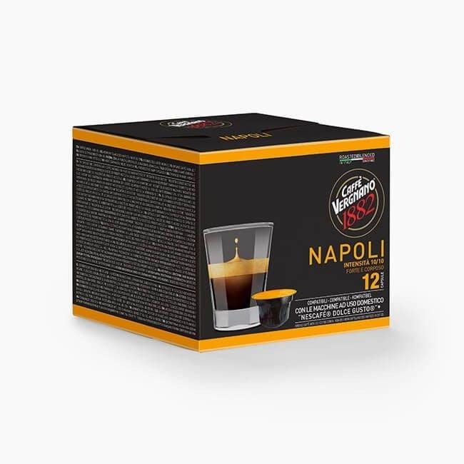 Confezione di capsule Caffè Vergnano Napoli compatibili con Nescafé Dolce Gusto, 12 capsule intensità 10/10