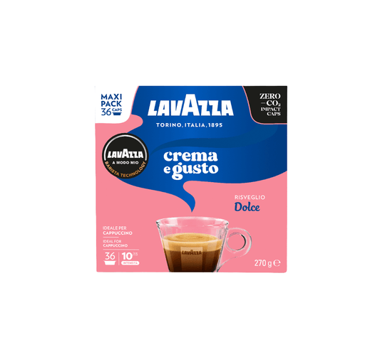 Scatola Lavazza Crema e Gusto Dolce, 36 capsule caffè, intenso 10, ideale per cappuccino