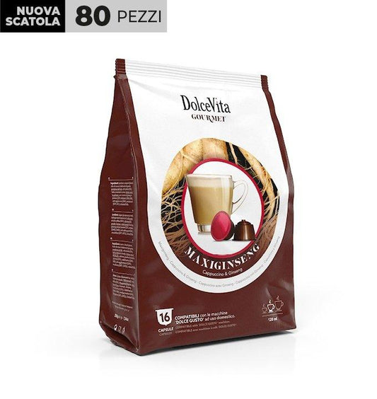 80 Capsule Ginseng dolce Dolcevita Compatibile Nescafè Dolce Gusto - Punto Caffè