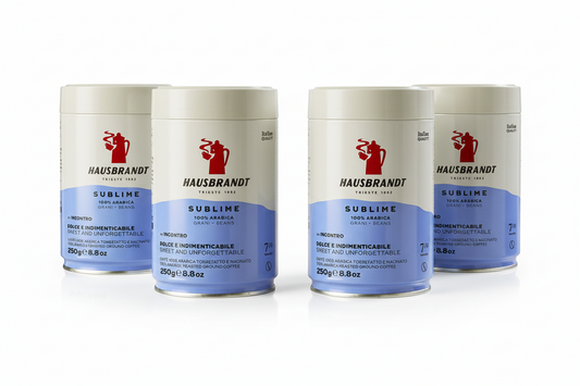 set da 4 barattoli caffè hausbrandt sublime in grani 1kg