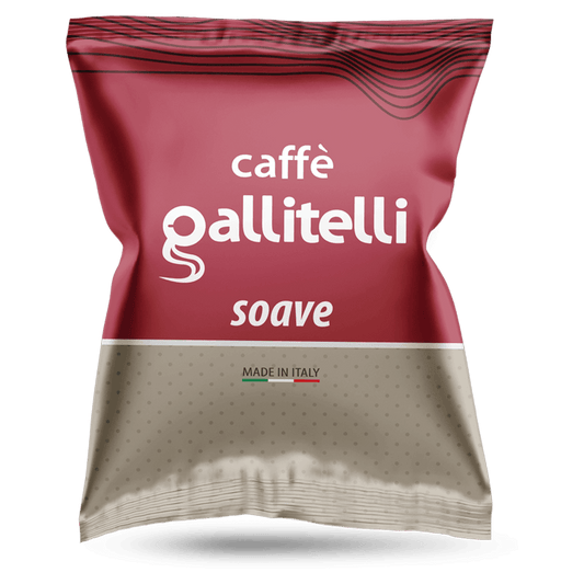 Pacchetto di caffè Galltelli Soave made in Italy con confezione rossa e beige