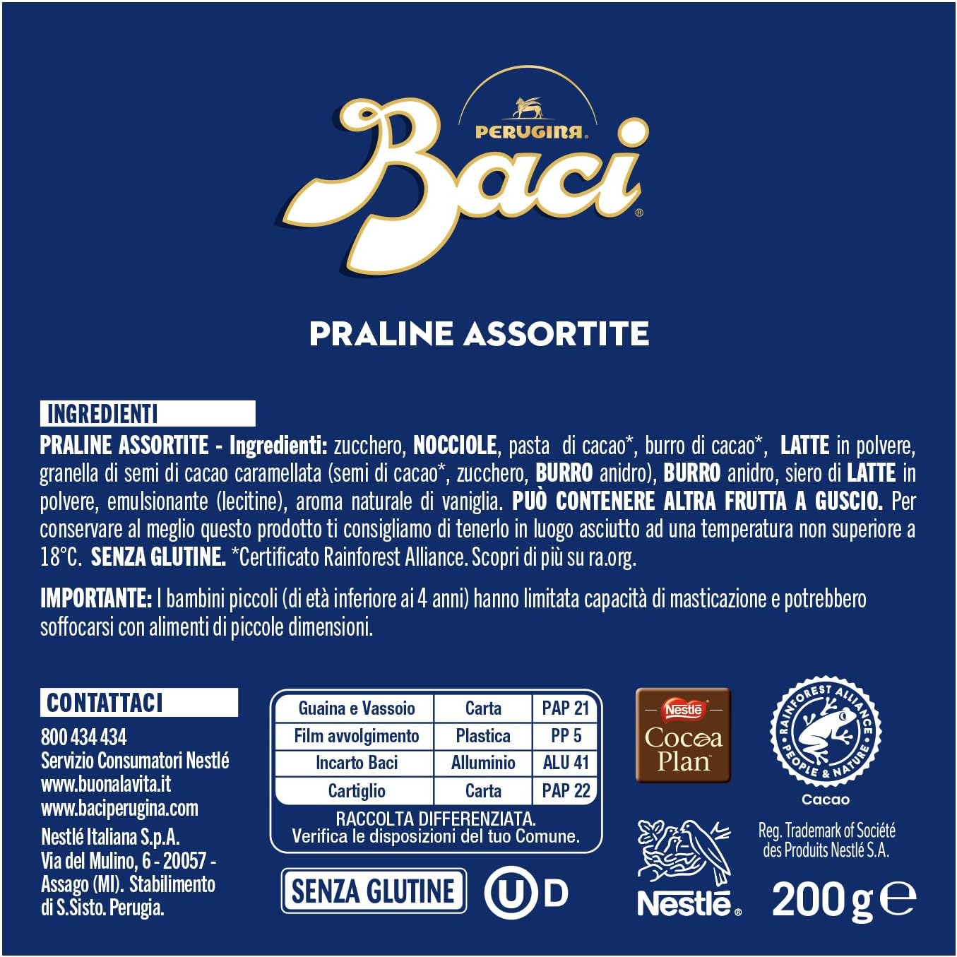 Baci Perugina Assortiti Scatola 200g