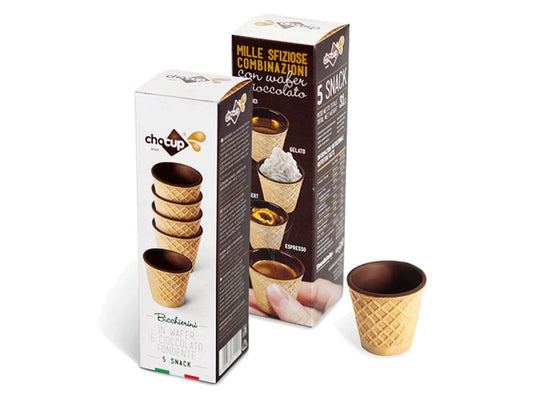 5 Mini Bicchierini in Wafer e Cioccolato ChoCup