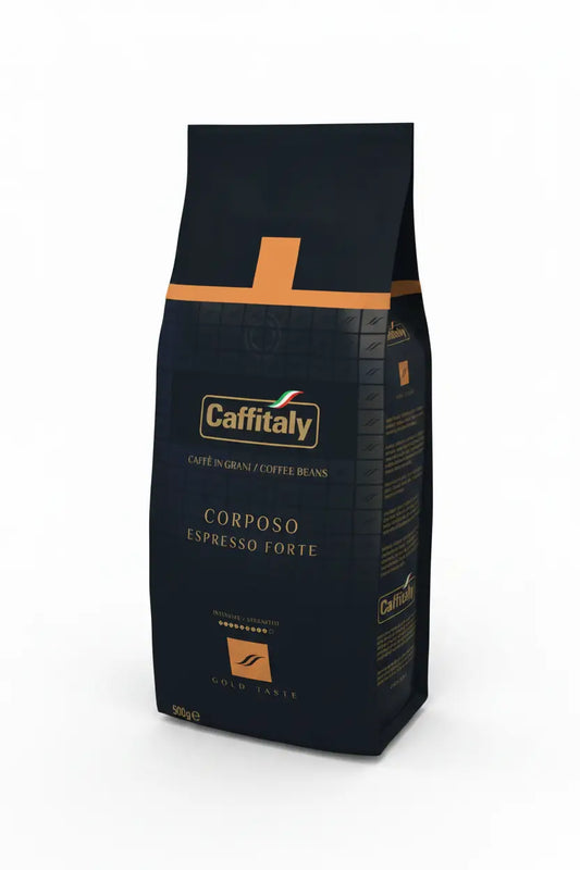 Caffitaly Corposo Espresso Forte, caffè in grani 500g per espresso intenso e corpo pieno