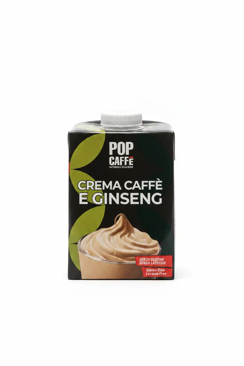 crema caffè e ginseng pop caffè pronta da gustare, vista frontale.
