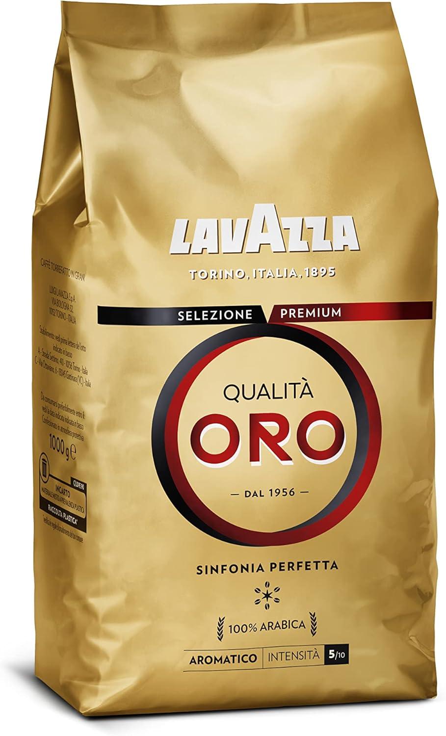 Confezione oro Lavazza Qualità caffè 1000g, 100% Arabica, intensità 5/10, aroma aromatico