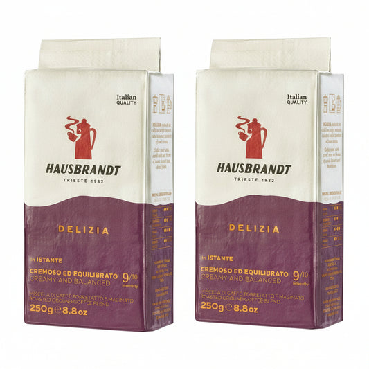 Caffè Hausbrandt Delizia macinato per moka. Due confezioni da 250g - Punto Caffè